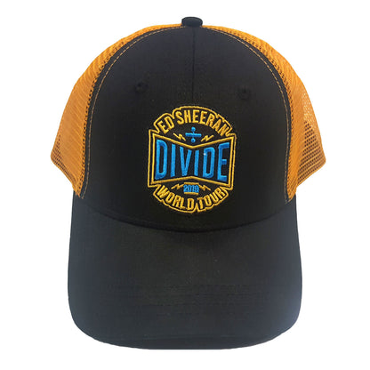 Black-Brown - Front - Ed Sheeran Unisex Adult 2019 Divide World Tour Mesh Back Baseball Cap