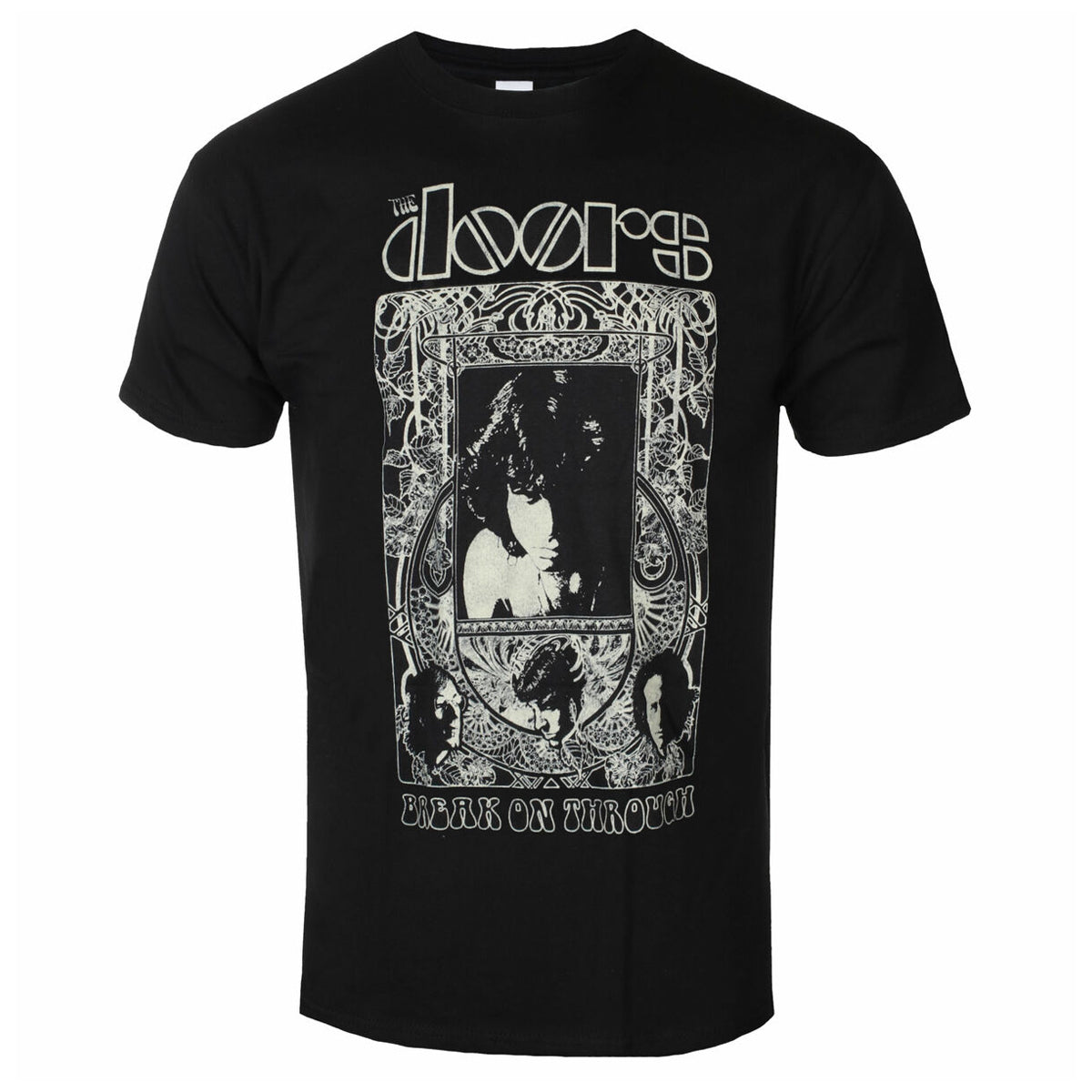 Black - Front - The Doors Unisex Adult Nouveau Cotton T-Shirt