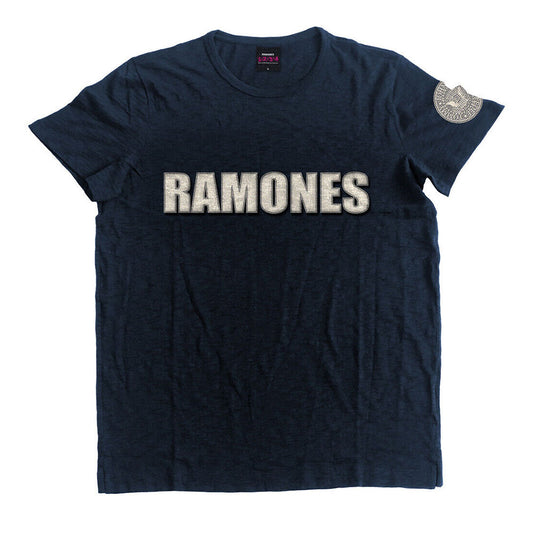 Navy Blue - Front - Ramones Unisex Adult Presidential Seal T-Shirt