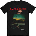 Black - Front - Alice Cooper Unisex Adult Road Track List Cotton Back Print T-Shirt