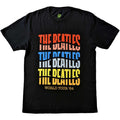 Black - Front - The Beatles Unisex Adult World Tour´ 64 Wave Cotton T-Shirt