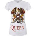White - Front - Queen Womens-Ladies Classic Crest T-Shirt