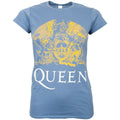Blue Heather - Front - Queen Womens-Ladies Classic Crest T-Shirt