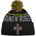 Black-Yellow - Front - Guns N Roses Unisex Adult Cross Bobble Beanie