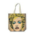 Sand-Yellow-Pink - Front - Madonna Celebration Back Print Cotton Tote Bag