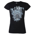 Black - Front - In Flames Womens-Ladies Battles Crest Cotton T-Shirt