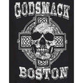 Black - Side - Godsmack Unisex Adult Boston Skull Cotton T-Shirt