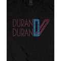 Black - Side - Duran Duran Unisex Adult Double Logo Cotton T-Shirt
