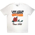 White - Front - Guns N Roses Unisex Adult Use Your Illusion Tour 1991 Cotton T-Shirt