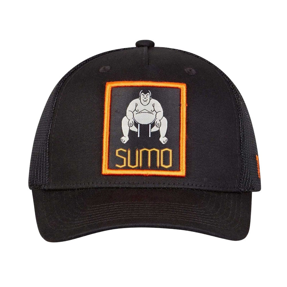 Black-Orange - Front - Tokyo Time Unisex Adult Sumo Mesh Back Baseball Cap