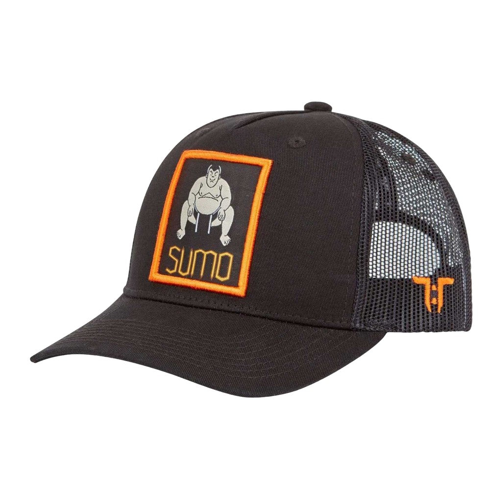 Black-Orange - Back - Tokyo Time Unisex Adult Sumo Mesh Back Baseball Cap