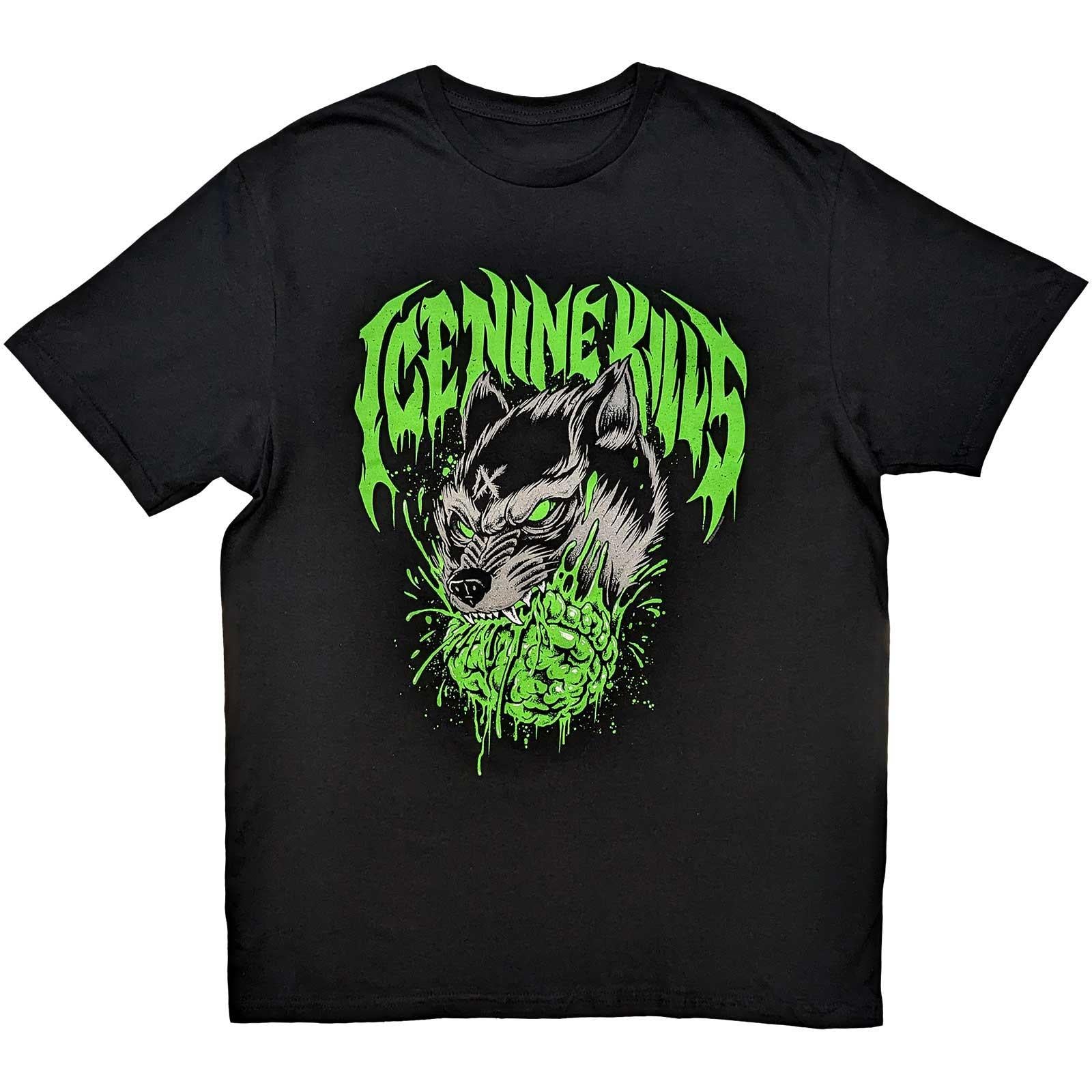 Black - Front - Ice Nine Kills Unisex Adult Wolf Cotton T-Shirt