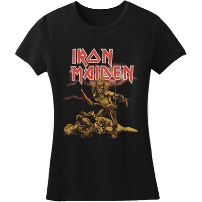 Black - Front - Iron Maiden Womens-Ladies Slasher T-Shirt