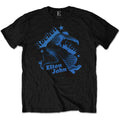 Black - Front - Elton John Unisex Adult Rocketman Jump Cotton T-Shirt