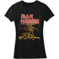 Black - Front - Iron Maiden Womens-Ladies Slasher T-Shirt
