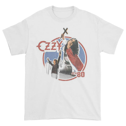 White - Front - Ozzy Osbourne Unisex Adult Blizzard Of Ozz ´80 Cotton T-Shirt