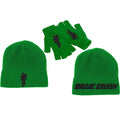 Jellybean Green - Front - Billie Eilish Unisex Adult Blohsh Logo Beanie & Gloves Set
