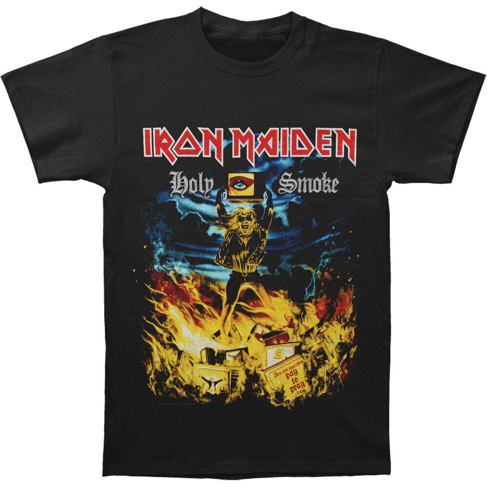 Black - Front - Iron Maiden Unisex Adult Holy Smoke T-Shirt
