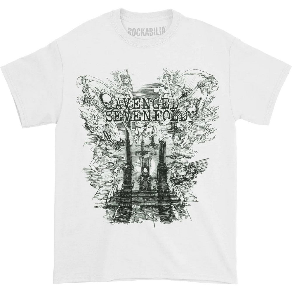 White - Front - Avenged Sevenfold Unisex Adult Land of Cain Cotton T-Shirt