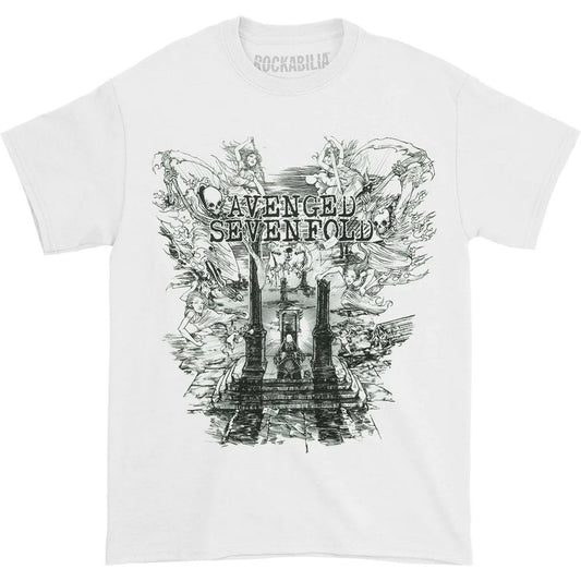 White - Front - Avenged Sevenfold Unisex Adult Land of Cain Cotton T-Shirt
