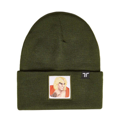 Green - Front - Tokyo Time Unisex Adult Ken Masters Street Fighter 2 Beanie