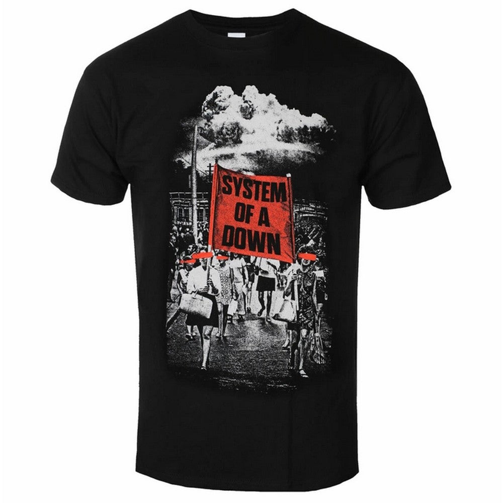 Black - Front - System Of A Down Unisex Adult Banner Marches T-Shirt
