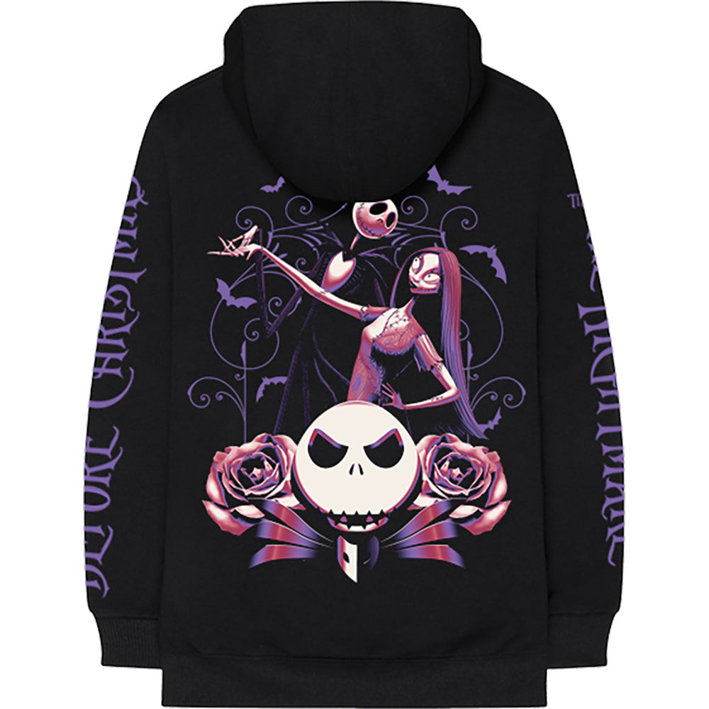 Black - Back - Nightmare Before Christmas Unisex Adult Jumbo Back & Sleeve Print Pullover Hoodie