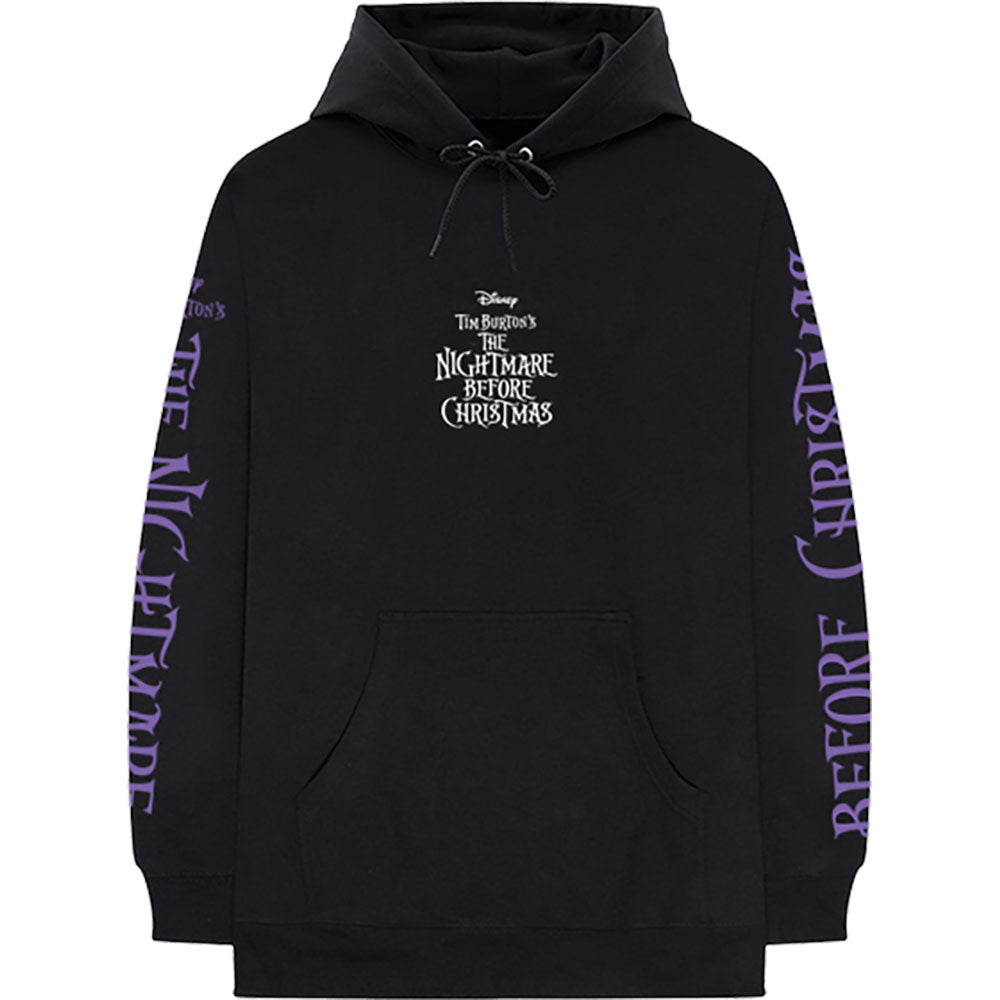 Black - Front - Nightmare Before Christmas Unisex Adult Jumbo Back & Sleeve Print Pullover Hoodie