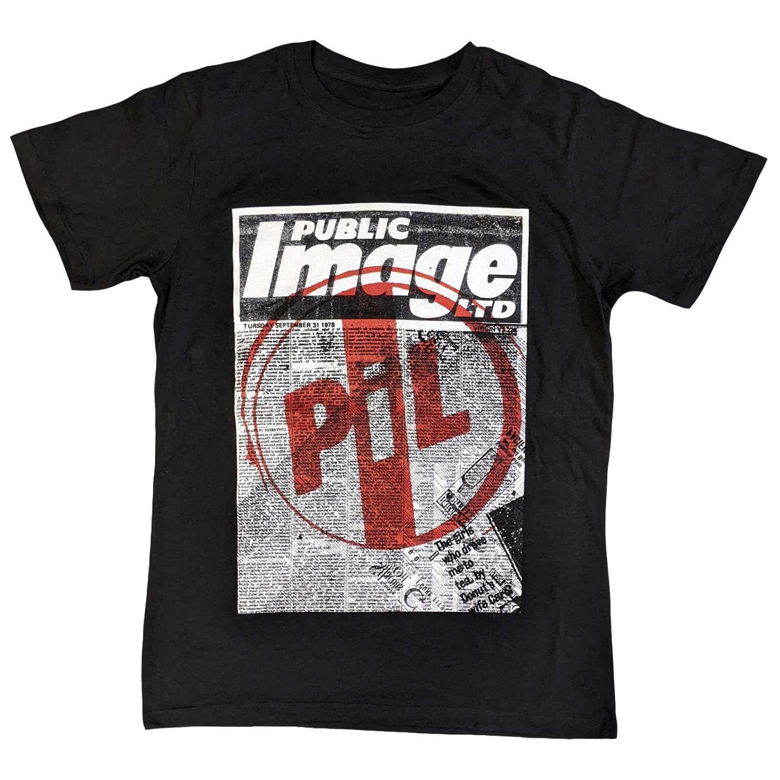 Black - Front - PIL (Public Image Ltd) Unisex Adult Poster Cotton T-Shirt