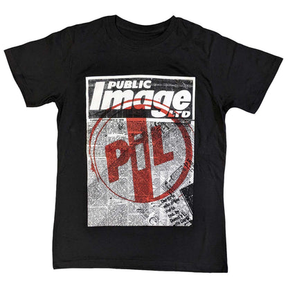 Black - Front - PIL (Public Image Ltd) Unisex Adult Poster Cotton T-Shirt