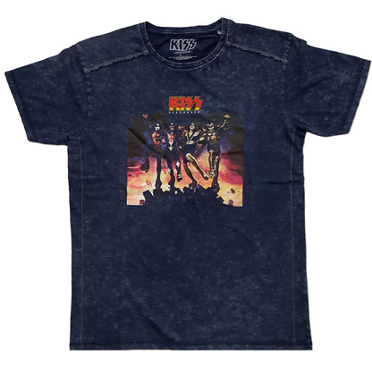 Navy Blue - Front - Kiss Unisex Adult Destroyer T-Shirt