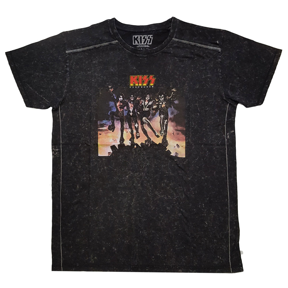 Black - Front - Kiss Unisex Adult Destroyer T-Shirt