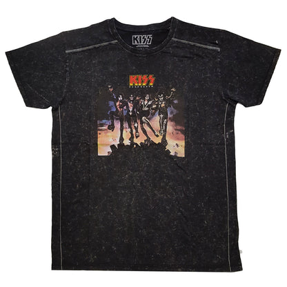Black - Front - Kiss Unisex Adult Destroyer T-Shirt