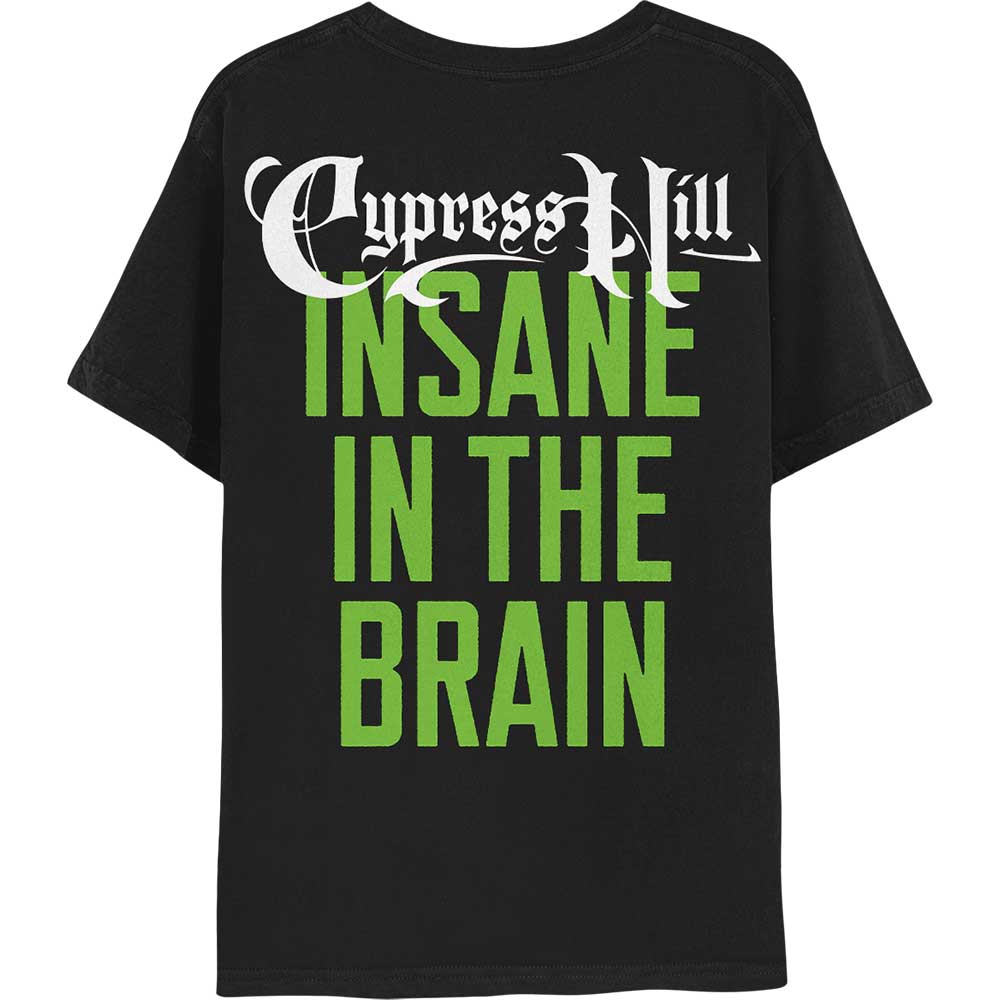 Black - Back - Cypress Hill Unisex Adult Insane In The Brain Back Print Cotton T-Shirt