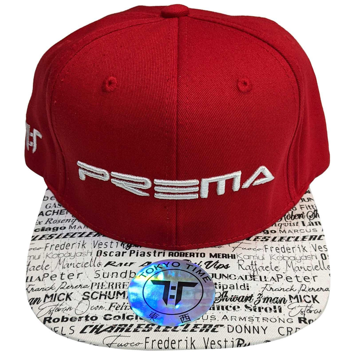 Red-White-Black - Front - Tokyo Time Unisex Adult Prema Baseball Cap