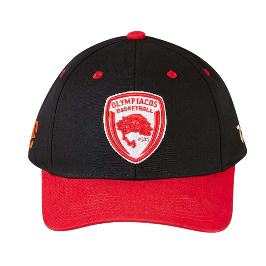 Black-Red - Front - Tokyo Time Unisex Adult Olympiacos Piraeus Baseball Cap