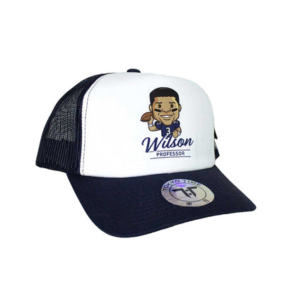 White-Navy Blue - Front - Tokyo Time Unisex Adult Russell Wilson NFLPA Mesh Back Baseball Cap