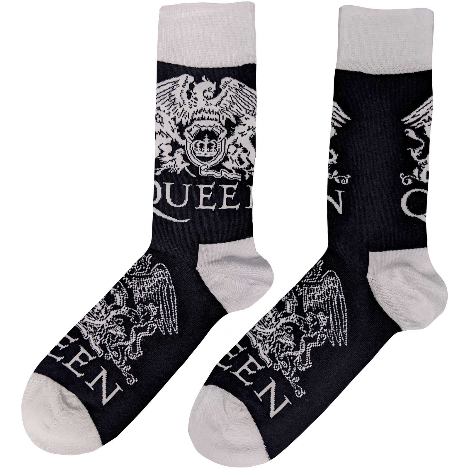 Navy Blue-White - Back - Queen Unisex Adult Crest Socks