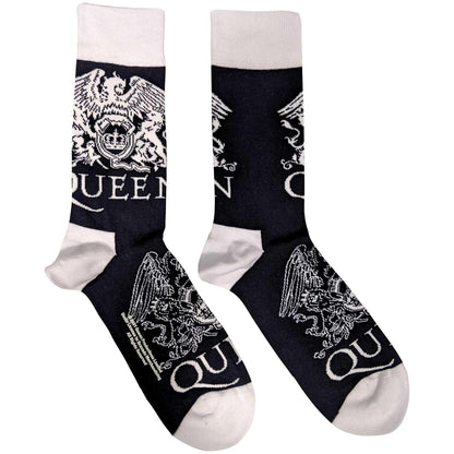 Navy Blue-White - Front - Queen Unisex Adult Crest Socks