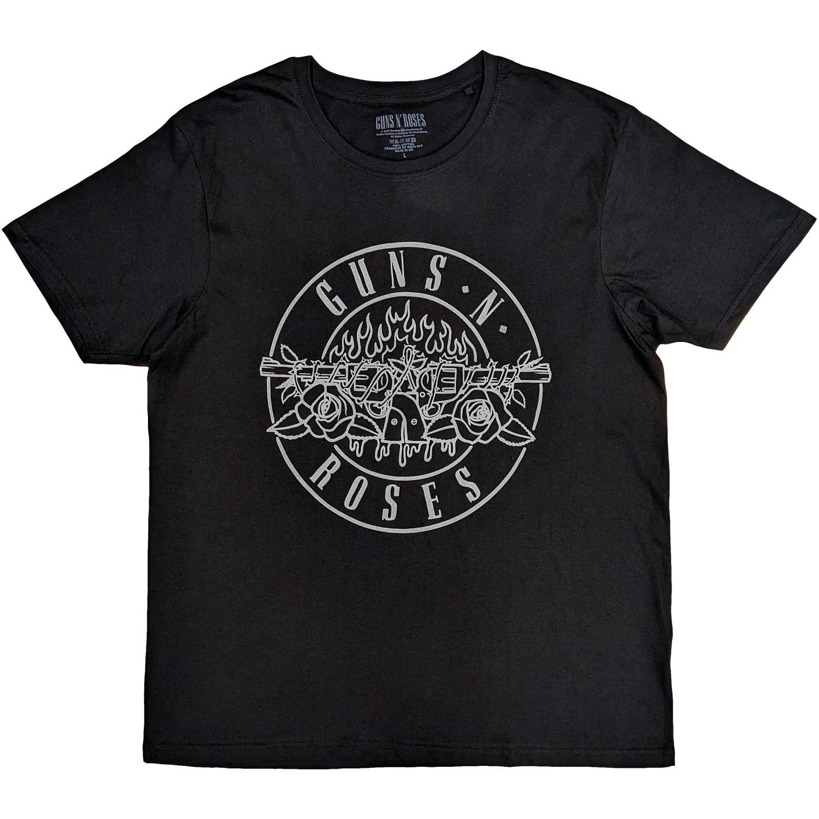 Black-White - Front - Guns N Roses Unisex Adult Classic Bullet Cotton T-Shirt