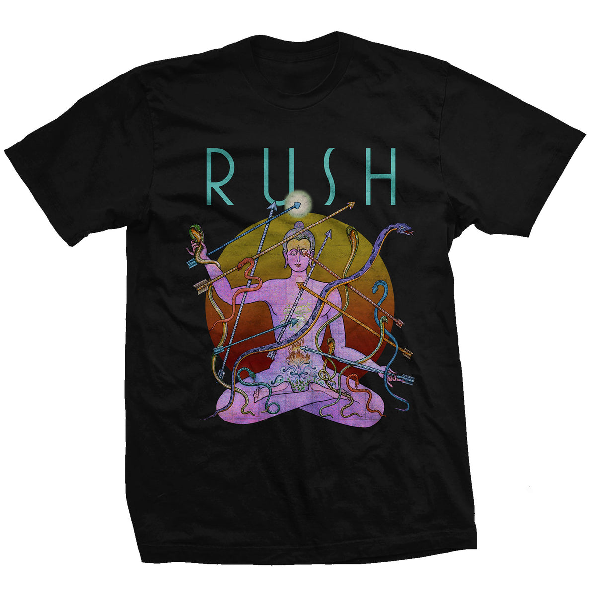 Black - Front - Rush Unisex Adult Snakes & Arrows Tour 2007 T-Shirt