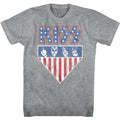 Grey - Front - Kiss Unisex Adult Stars And Stripes Cotton T-Shirt