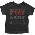 Black - Front - Kiss Childrens-Kids Army Cotton T-Shirt