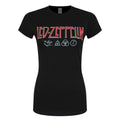 Black - Front - Led Zeppelin Womens-Ladies Symbols Logo T-Shirt