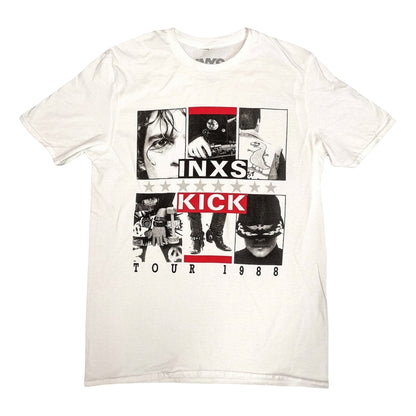 White - Front - INXS Unisex Adult Kick Tour T-Shirt