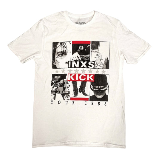 White - Front - INXS Unisex Adult Kick Tour T-Shirt