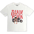 White - Front - Pink Unisex Adult Motorbike T-Shirt