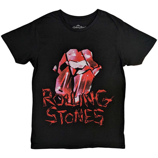 Black - Front - The Rolling Stones Unisex Adult Hackney Diamonds Cracked Effect T-Shirt
