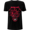 Black-Red - Front - Metallica Unisex Adult Heart Skull T-Shirt