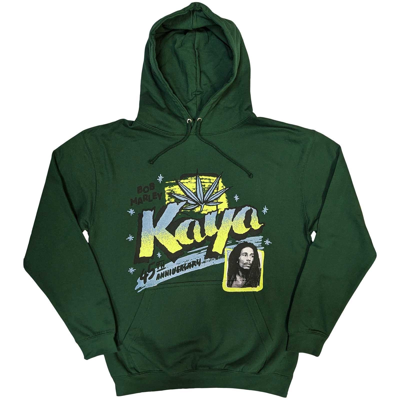 Green - Front - Bob Marley Unisex Adult Kaya Hoodie